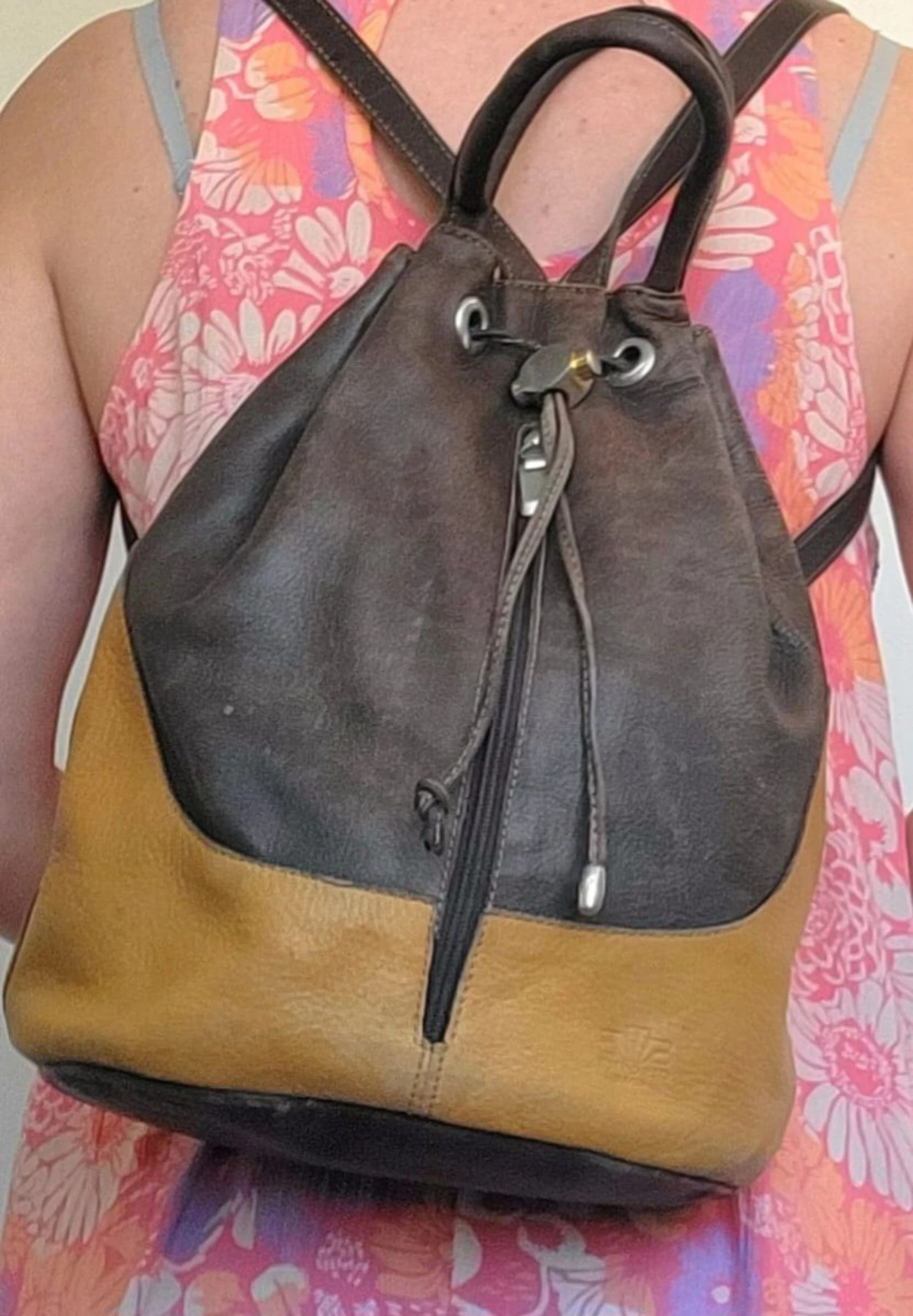 El Corte Inglés Real Leather Bucket Backpack Vintage Retro 90s – photo 5